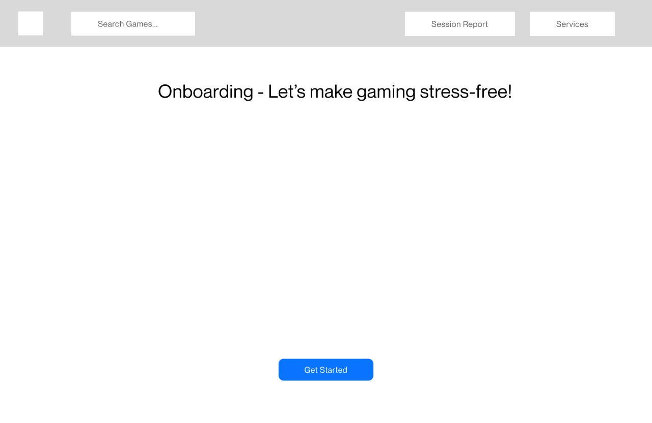 Wireframe — onboarding entry screen