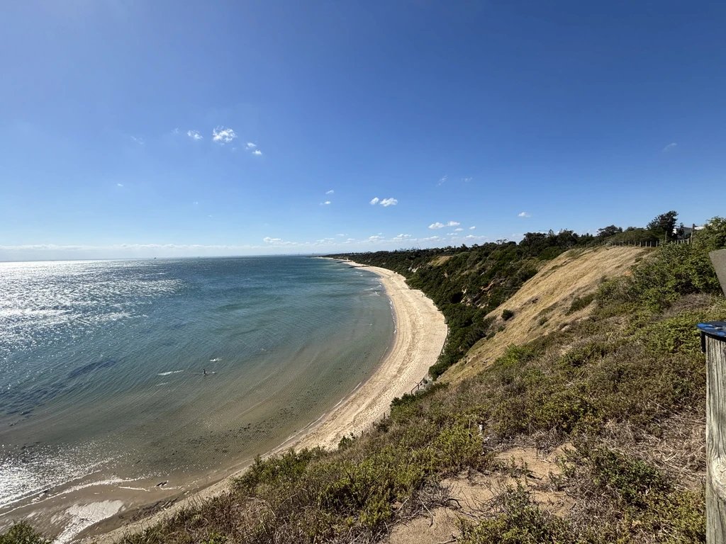 Coastline view from a cliffside walk