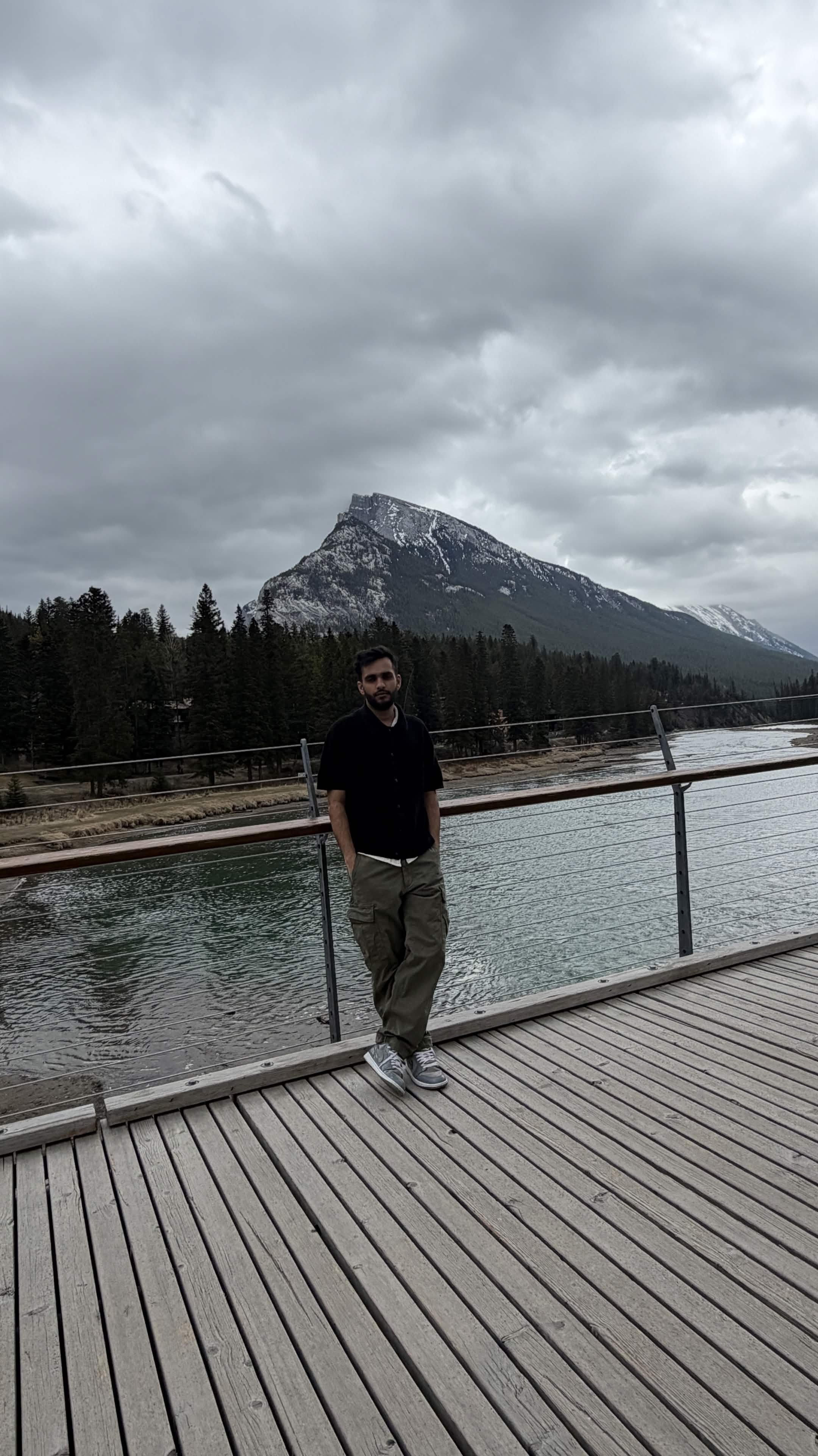 Dhruv Deva on a bridge in the Canadian Rockies